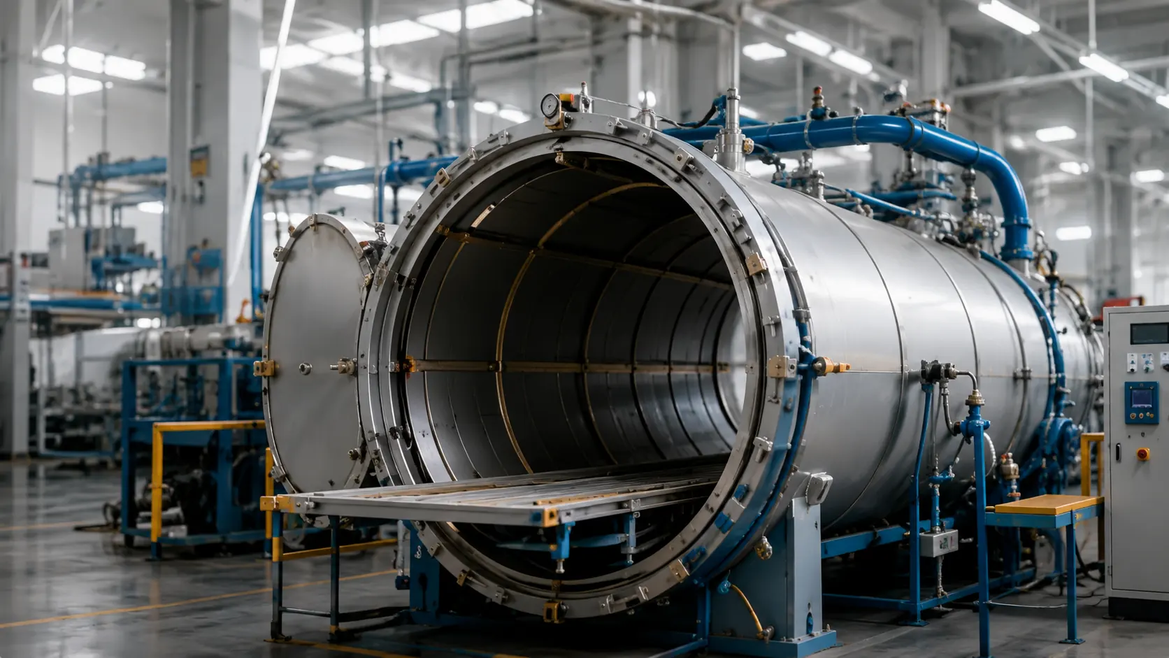 Autoclave system in manufacturing facility