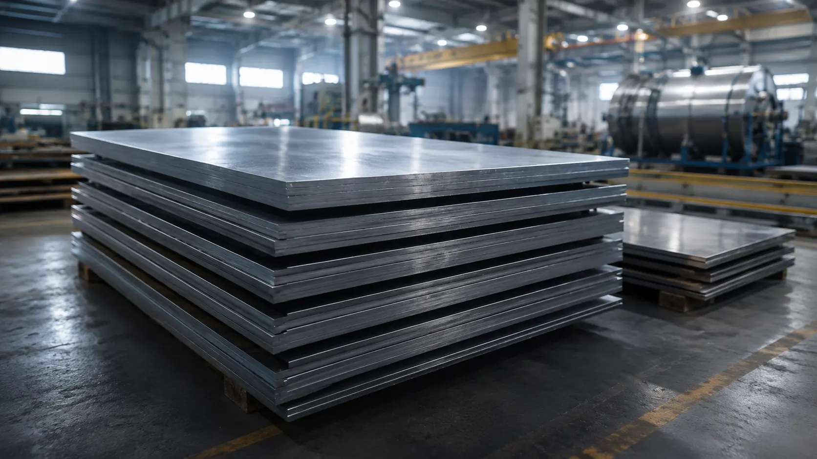 Protective steel plates in warehouse